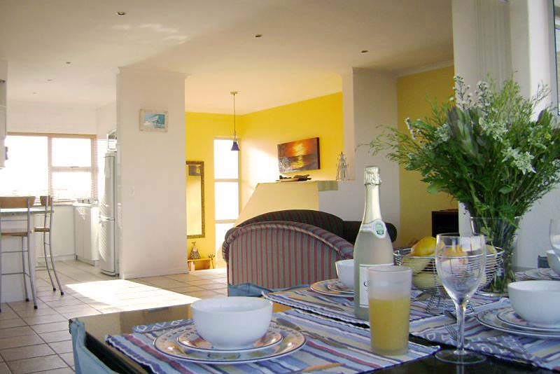 Dining table overlooking the main living space