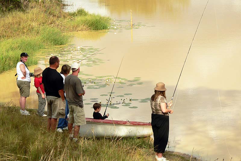 Fishing on the dam