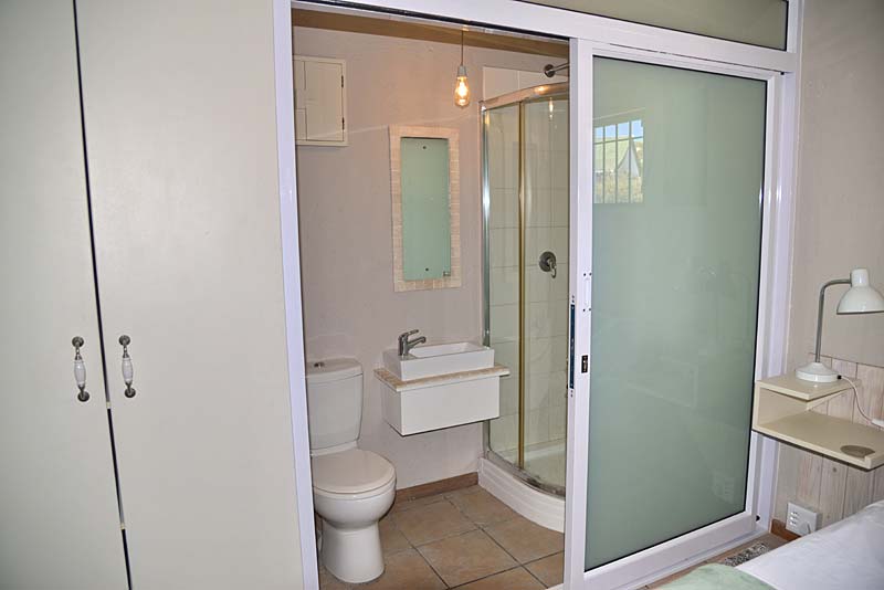 Shower and toilet. 
