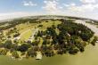 Aerial View of property. The Green Boat house is on the property