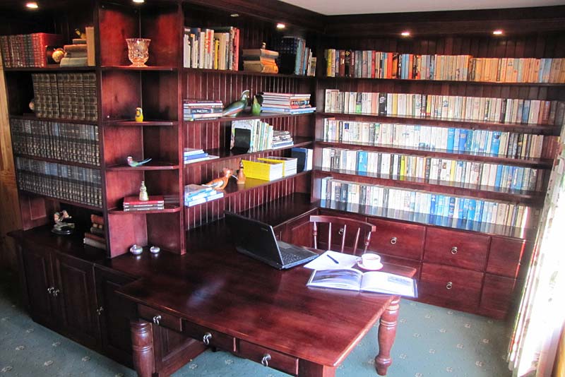 quiet corner with large selection of books