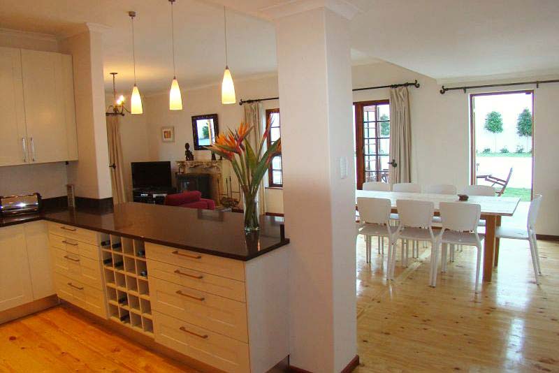 Open plan kitchen leading to dining area