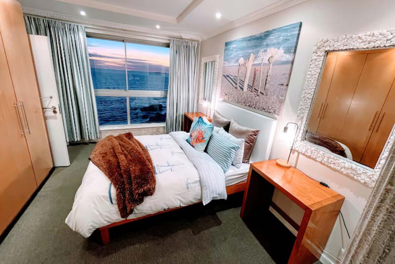 Main bedroom with amazing views over the whole of Table Bay