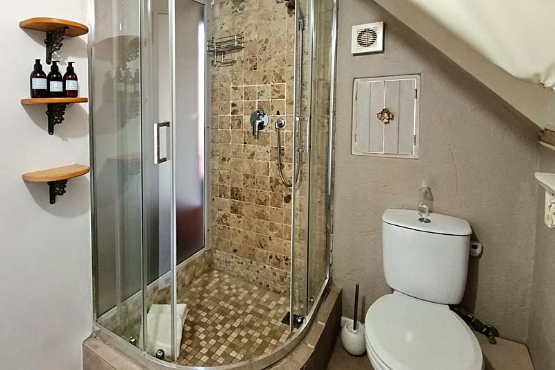 Bathroom with shower.