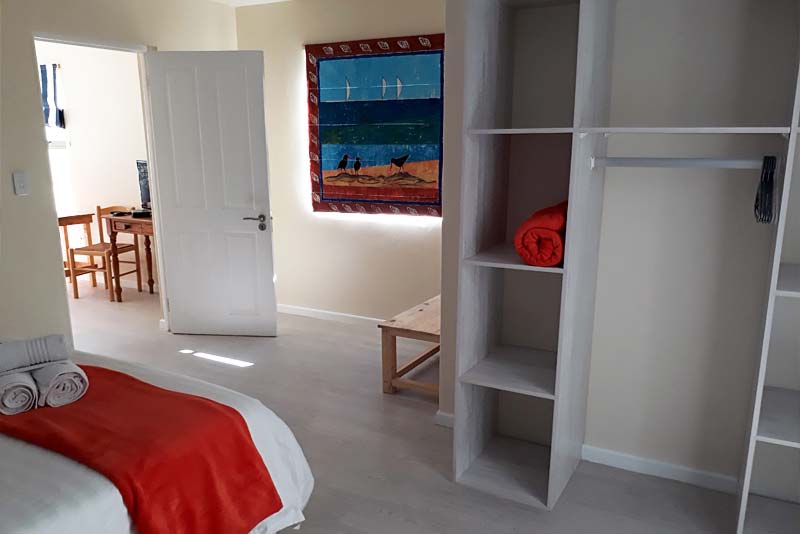 Oyster Catcher Bedroom and door into lounge