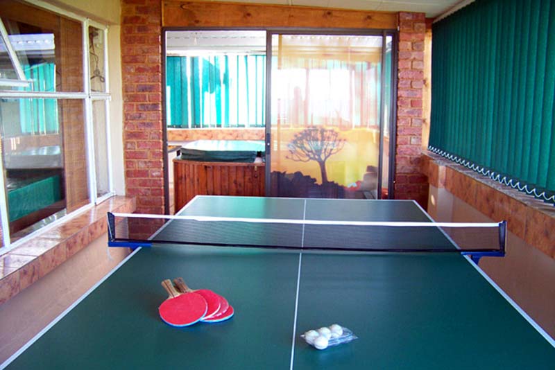 Penthouse game room with private jacuzzi room.