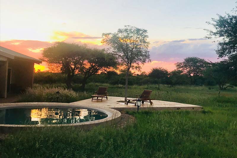 Sunset in summer over the Main lodge