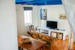The Thatch duplex apartment open plan living/kitchen area