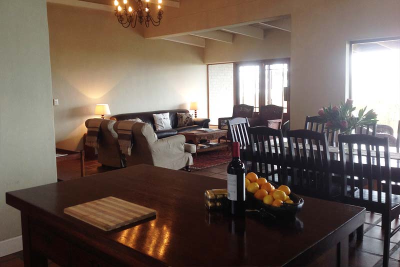 View from open plan kitchen