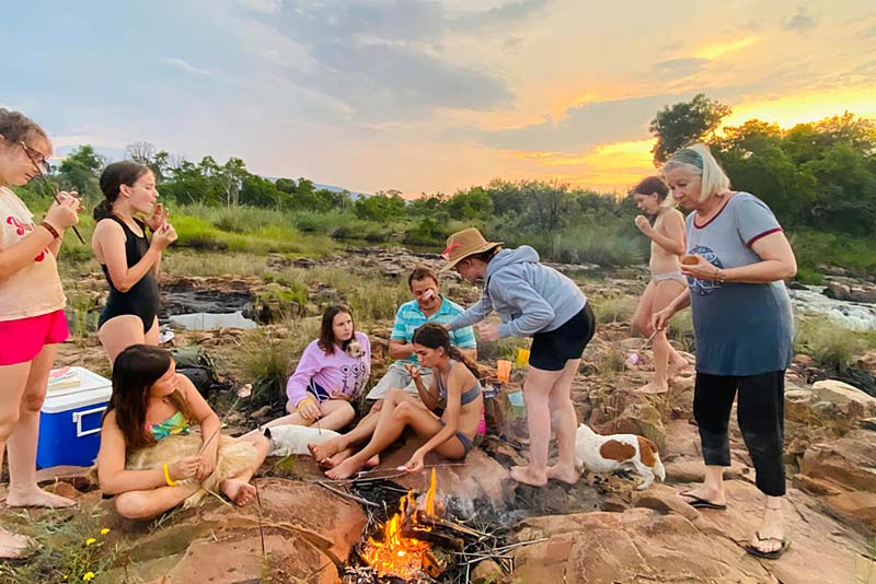 Outdoor fire and marshmallow braai