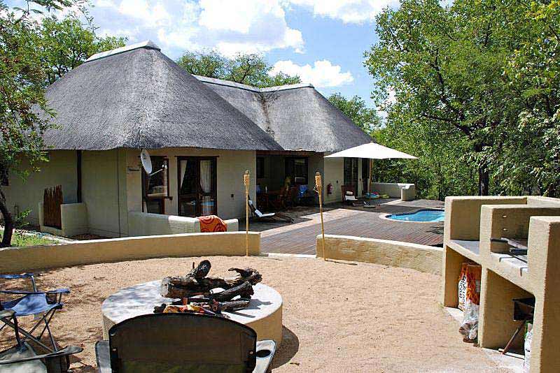 Front view of the lodge from the Boma