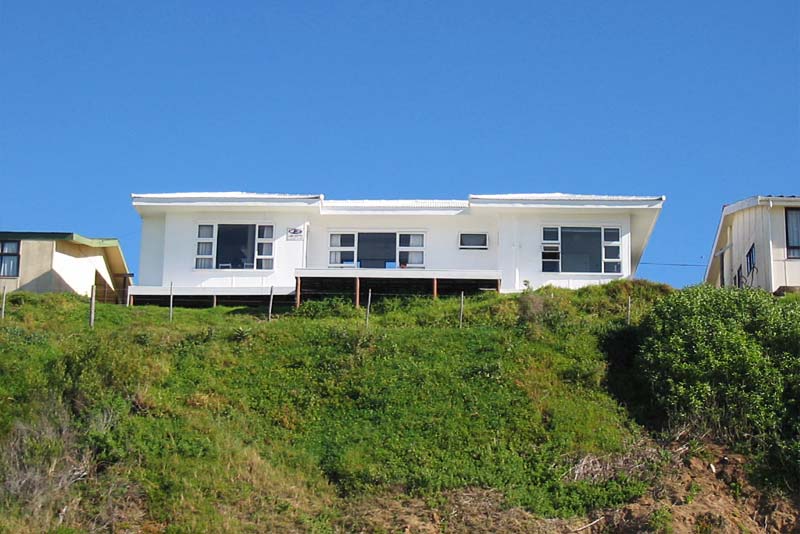 Front of house, facing the ocean