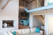 Lounge showing upper catwalk to 2 bedrooms