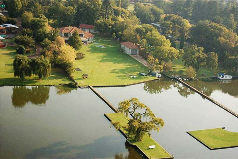 Aerial View of the property with two islands