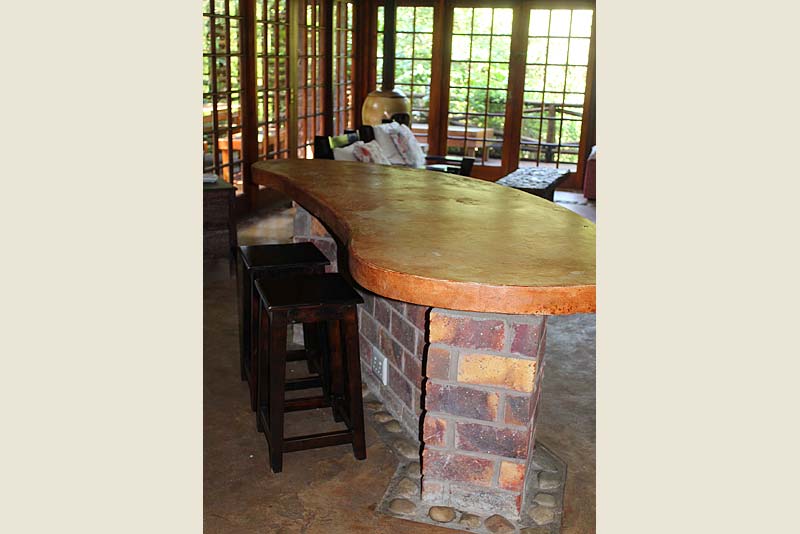 Kitchen island with seating.