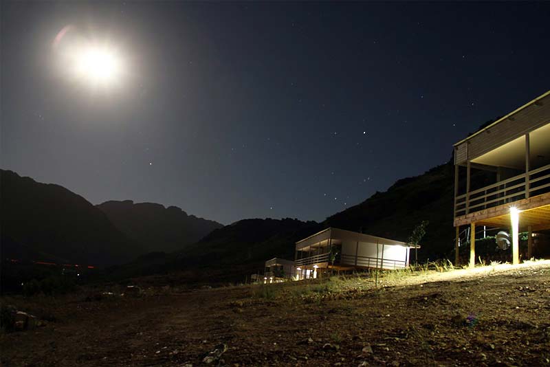 The cottages at night