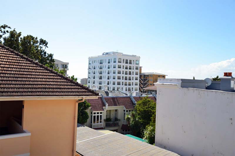 View of city buildings from studio 1