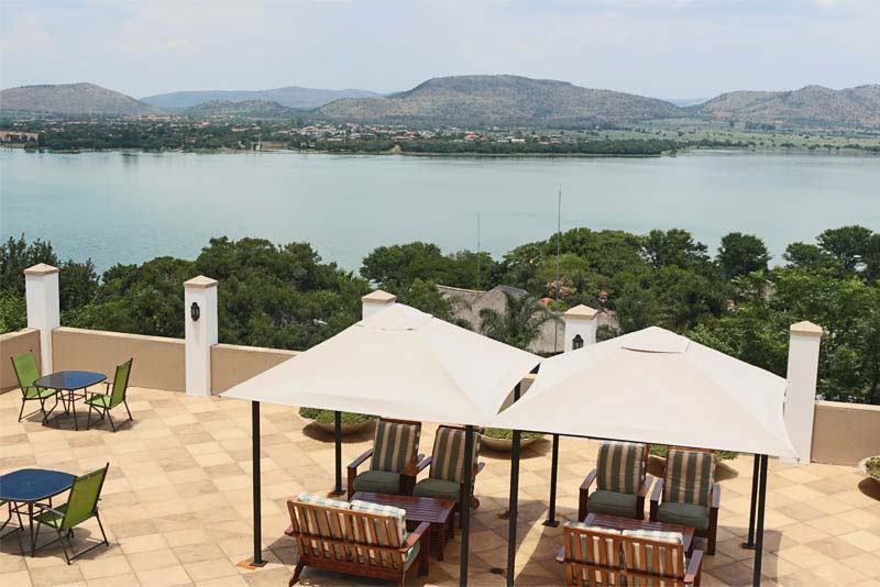 Large deck overlooking the Hartbeespoortdam