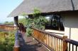 Deck pathway leading to rooms