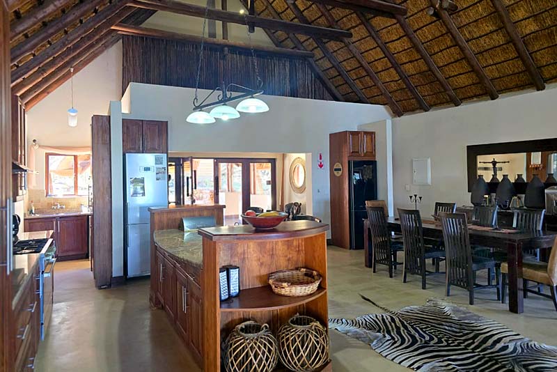 Open plan kitchen and dining area
