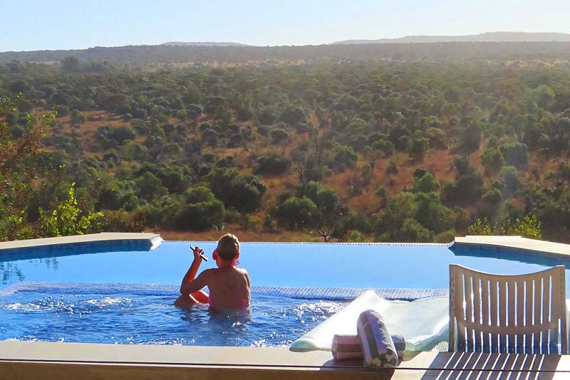 Pool and heated jacuzzi