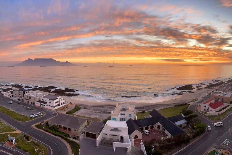 Frontal sea and mountain view from the apartment.