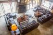 open fire place at the lounge with comfortable seating