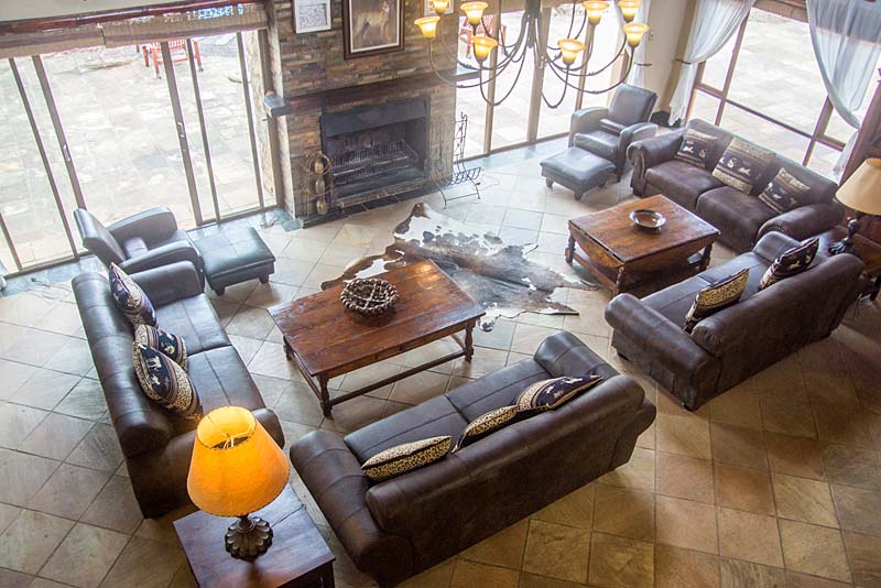open fire place at the lounge with comfortable seating
