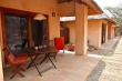 each chalet has its own patio
