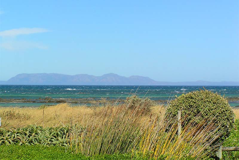 The view from the garden across False Bay to the Cape