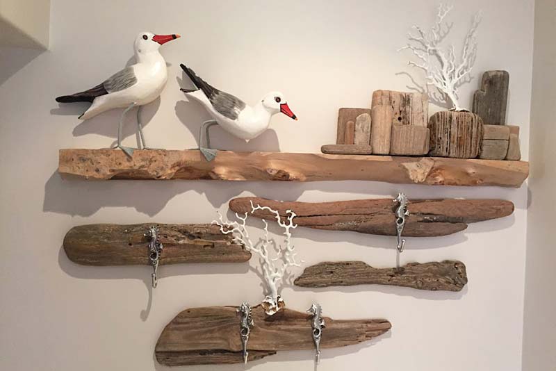 Hand made driftwood display by owner