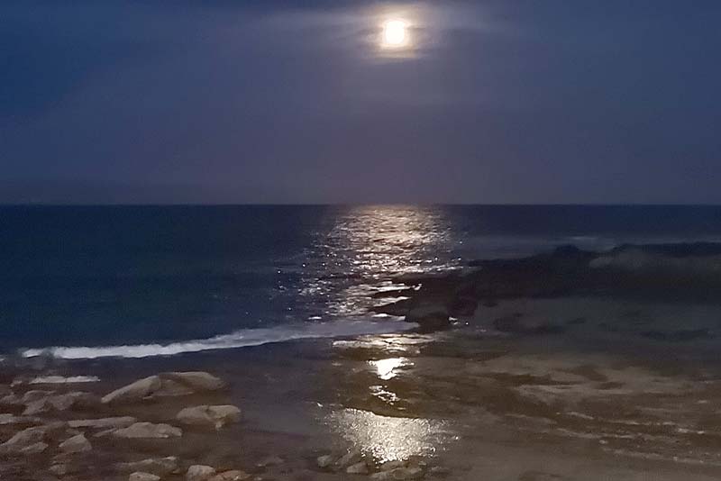 Moon rays on the ocean