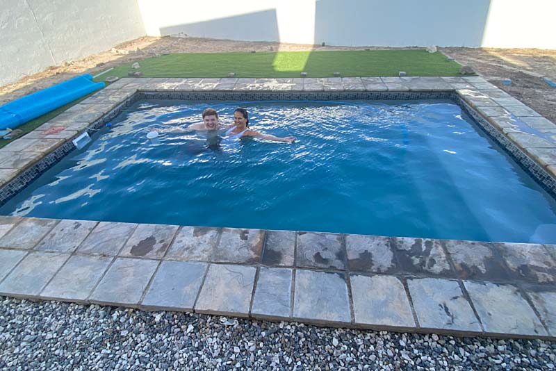 Newly added solar heated private pool on property 