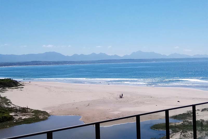 View from patio upstairs - Sea Cottage 126 self catering Diaz Beach, Mossel Bay