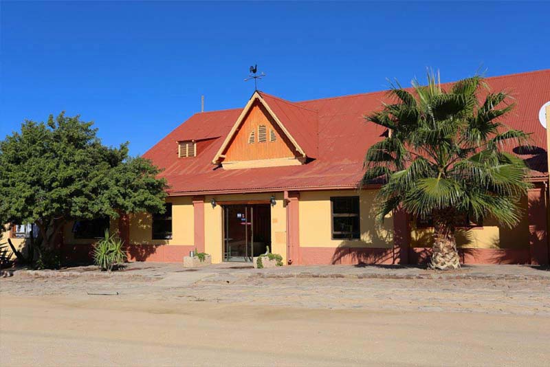 Front of hotel - Maltahohe Hotel, Namibia