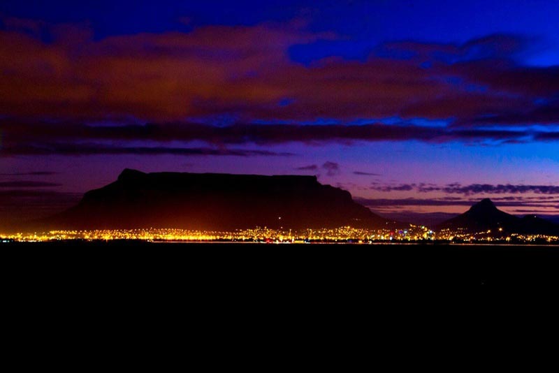 Cape Town Lights & Table Mountain at night from our suites