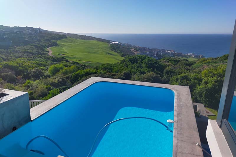 Swimming pool over looking golf course